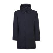 Woolrich Blå Vadderad Huva Kappa Blue, Herr