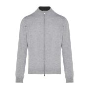 Corneliani Lyxigt Ull Kashmir Dragkedja Stickat Plagg Gray, Herr