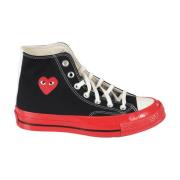 Comme des Garçons Play Röda High Top Sneakers Black, Herr