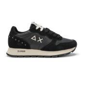 Sun68 Svarta Sneakers med Mockainsatser Black, Dam