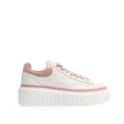 Hogan Randig vit och rosa sneakers White, Dam