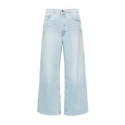 Frame Wide Leg Raw After Jeans Blue, Dam