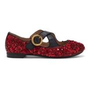 Maliparmi Tweed Paillettes Ballerina Red, Dam