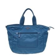 Prada Vintage Pre-owned Tyg prada-vskor Blue, Dam