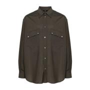 Fendi Lätt ull overshirt i Cipresso stil Green, Herr