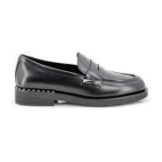 ASH Svart Läder Slip-On Platta Skor Black, Dam