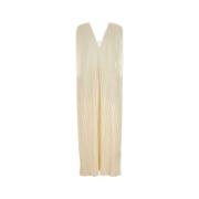 Jil Sander Elegant Ivory Silke Oversize Klänning White, Dam