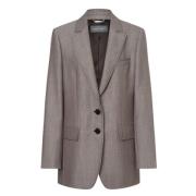 Alberta Ferretti Ullblazer med dartdetaljer Gray, Dam