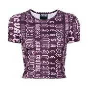 Versace Jeans Couture Lila T-shirt för kvinnor Aw24 Purple, Dam