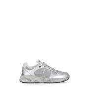 Premiata Silver Vita Läder Sneakers Kvinnor Gray, Dam