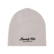 Balenciaga Vit Ull Beanie Mössa White, Dam