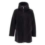 Herno Svart Parka i Orsetto-stil Black, Dam