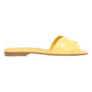 Manolo Blahnik Laeder lgskor Yellow, Dam