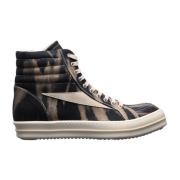 Rick Owens Denim Grafisk Vintage Sneakers Multicolor, Herr