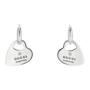 Gucci Hoop örhängen i sterlingsilver med hjärtmotiv berlocker Gray, Da...