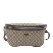 Gucci Vintage Pre-owned Tyg crossbodyvskor Beige, Dam