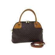 Celine Vintage Pre-owned Canvas handvskor Brown, Dam