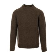 Irish Crone Crew Neck Jumper Sweaters Brown, Herr