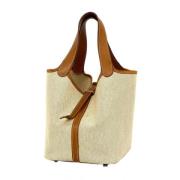 Hermès Vintage Pre-owned Canvas axelremsvskor Beige, Dam