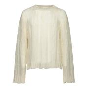 Séfr Vit Stickad Tröja Sweater Aw24 White, Herr