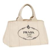 Prada Vintage Pre-owned Canvas handvskor Beige, Dam