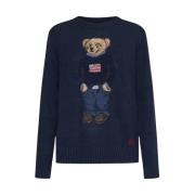 Polo Ralph Lauren Stilren Stickad Tröja Blue, Dam