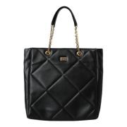 Dolce & Gabbana Quiltad Jungle Shopper Toteväska Black, Dam