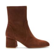 Stuart Weitzman Flareblock 60 ZIP Bootie Brown, Dam