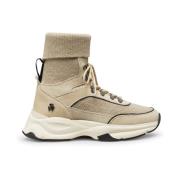 Stuart Weitzman Hiker High-Top Trainer Beige, Dam