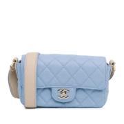 Chanel Vintage Pre-owned Laeder axelremsvskor Blue, Dam