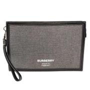 Burberry Vintage Pre-owned Canvas kuvertvskor Gray, Herr