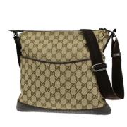 Gucci Vintage Pre-owned Canvas axelremsvskor Brown, Dam