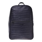 Baldinini Backpack in black crocodile print Black, Herr