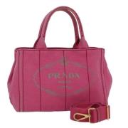 Prada Vintage Pre-owned Canvas prada-vskor Pink, Dam