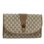 Gucci Vintage Pre-owned Laeder kuvertvskor Beige, Dam