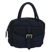 Prada Vintage Pre-owned Nylon handvskor Blue, Dam