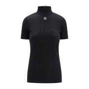 Fendi Ribbad Jersey Top med Dragkedja Black, Herr