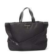 Prada Vintage Pre-owned Canvas totevskor Black, Dam