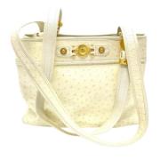 Versace Pre-owned Pre-owned Tyg axelremsvskor White, Dam