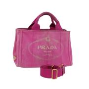 Prada Vintage Pre-owned Canvas prada-vskor Pink, Dam