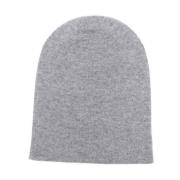 Saint Laurent Cashmere Knit Logo Hat Gray, Dam