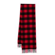 Woolrich Rött Buffalo Check Jacquard Halsduk Red, Herr