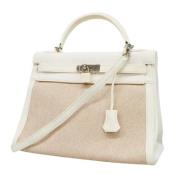 Hermès Vintage Pre-owned Canvas handvskor White, Dam