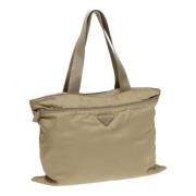 Prada Vintage Pre-owned Nylon totevskor Beige, Dam