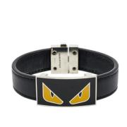 Fendi Vintage Pre-owned Laeder armband Gray, Herr