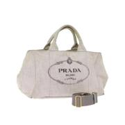 Prada Vintage Pre-owned Canvas prada-vskor Gray, Dam