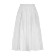 Jil Sander Elegant Vit Organdy Kjol White, Dam