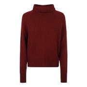 Allude Turtleneck Sweater 1/1 Brown, Dam