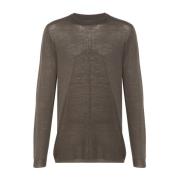 Rick Owens Kaffebrun Stickad Crew Neck Tröja Brown, Herr