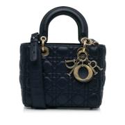 Dior Vintage Pre-owned Laeder handvskor Blue, Dam